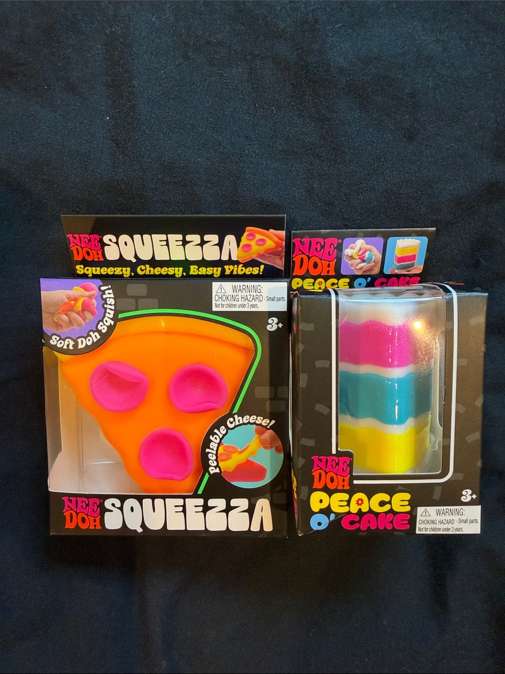 NEE DOH Squeezza Pizza & Peace Cake Set of 2
